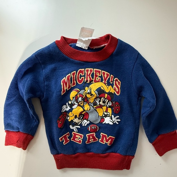 Disney Mickey Mouse Blue and Red Sweatshirt vintage kids - Picture 1 of 5